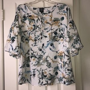 Bobeau Floral Blouse - Size L
